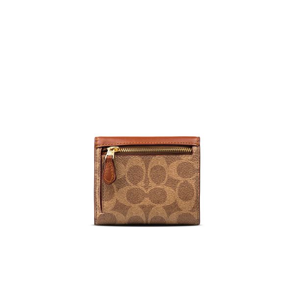  Ví Coach Mila Small Flap Wallet In Signature Canvas Màu Nâu 