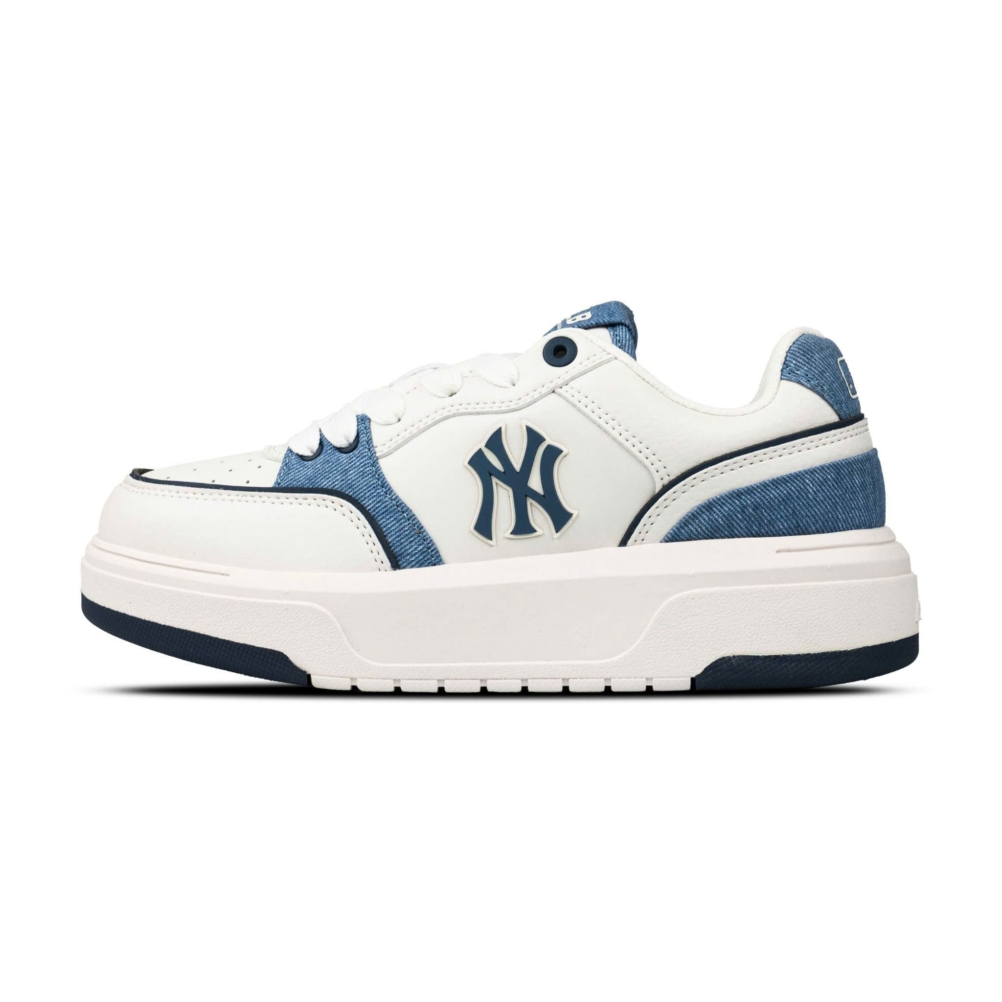  Giày MLB Chunky Liner Denim Pocket Màu Trắng Xanh 