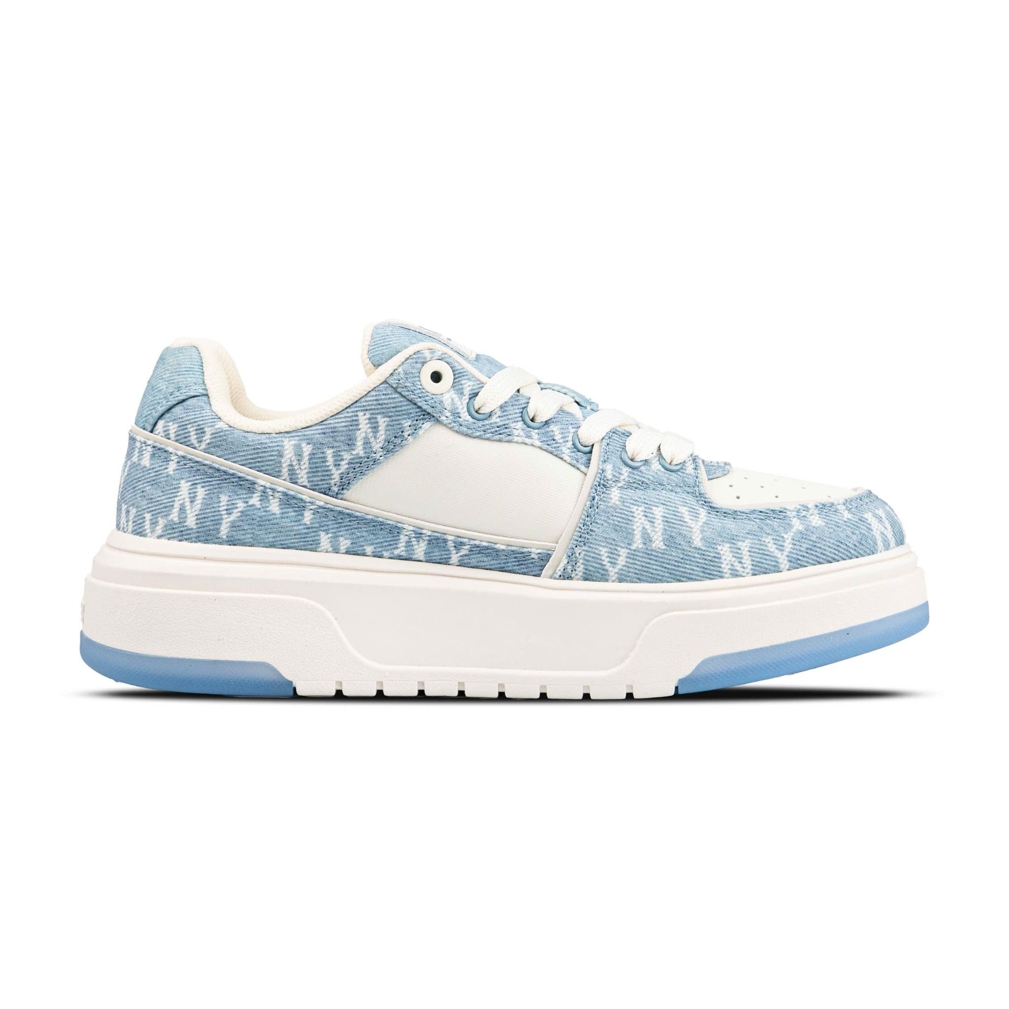  Giày MLB Chunky Liner Denim Monogam Xanh 