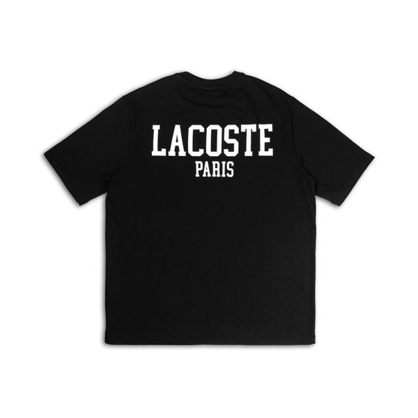  Áo Thun Lacoste Logo In Sau Lưng Màu Đen 