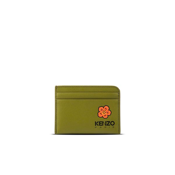  Ví Đựng Thẻ Card Holder Kenzo Boke Flower Leather Cardholder In Green Màu Xanh Lá 