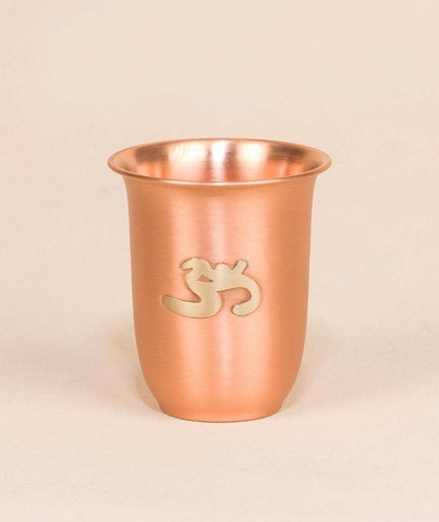  Ly đồng  đỏ nguyên chất có biểu tượng AUM bằng đồng thau(200ml ) 