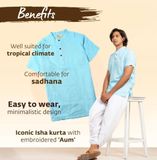  Áo Kurta nam 100% cotton hữu cơ có thêu (Mustard) "Aum". 