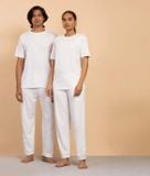  Áo thun nửa tay cotton hữu cơ Trắng. 