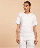  Áo thun nửa tay cotton hữu cơ Trắng. 