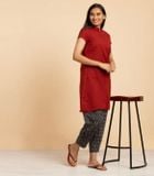  Áo Kurta 100% cotton hữu cơ dành cho nữ có thêu chữ "Aum" - 