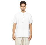  Áo Kurta nam 100% cotton hữu cơ có thêu (Mustard) "Aum". 