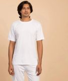 Áo thun nửa tay cotton hữu cơ Trắng. 