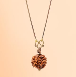  Hạt Rudraksha với chuỗi đồng đỏ dành cho người lớn bảo vệ năng lượng của bạn (năm mặt) được thánh hiến. 