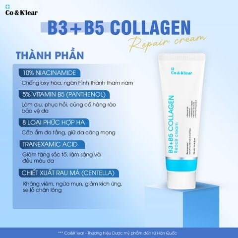  Co&K'lear B3+B5 Collagen Repair Cream Dưỡng Ẩm & Chống Lão Hóa 