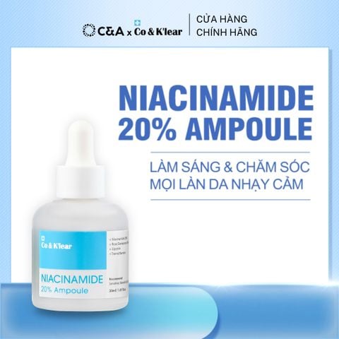  Co&K'lear Niacinamide Ampoule 20% Tinh Chất Hoa Hồng Damask Dưỡng Sáng & Se Khít Lỗ Chân Lông 