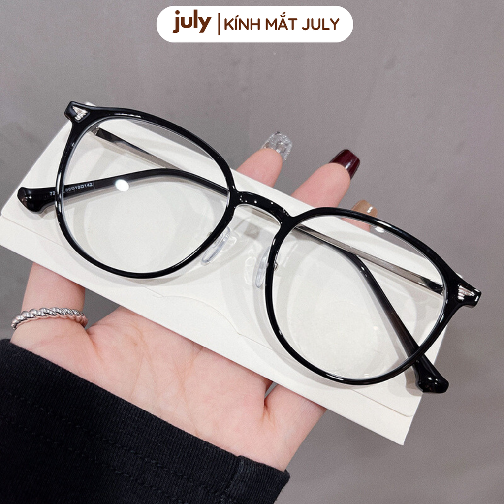 Gọng kính cận nữ dáng oval thiên vuông khung nhựa phối kim loại nhẹ, phong cách Hàn Quốc dễ đeo 8603