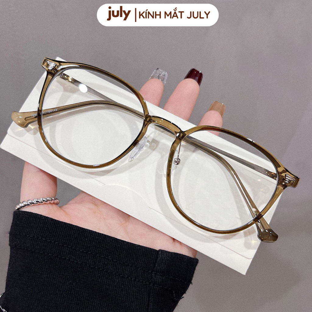 Gọng kính cận nữ dáng oval thiên vuông khung nhựa phối kim loại nhẹ, phong cách Hàn Quốc dễ đeo 8603