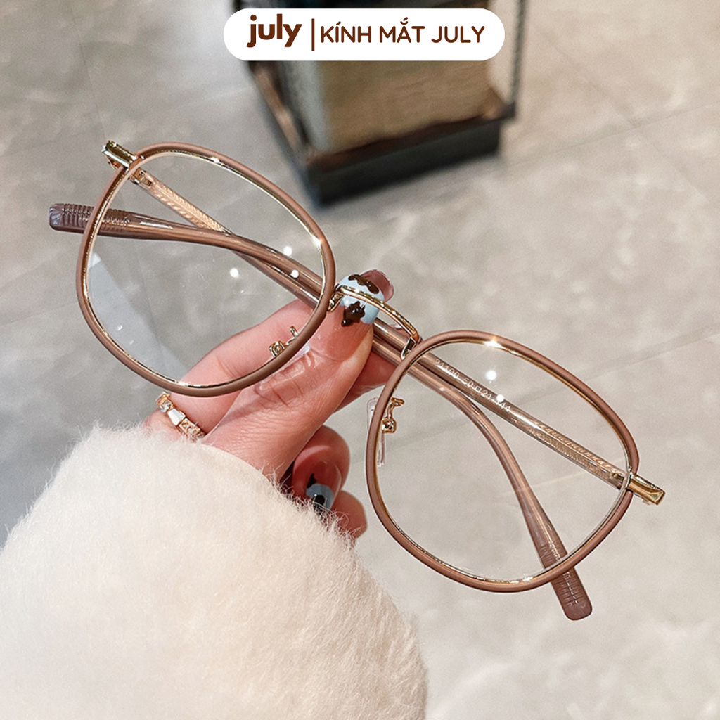 Gọng kính cận nữ oval thiên vuông lõi kim loại bọc nhựa chắc chắn, bền bỉ hợp nhiều dáng mặt 8605