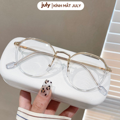 Gọng kính cận nữ mắt tròn kim loại phối nhựa phong cách trẻ trung dễ đeo hợp nhiều dáng mặt 8607