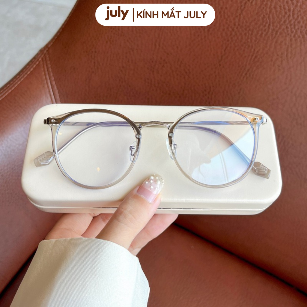 Gọng kính cận nữ oval kim loại phối nhựa phong cách Hàn Quốc dễ đeo hợp với nhiều dáng mặt 8608