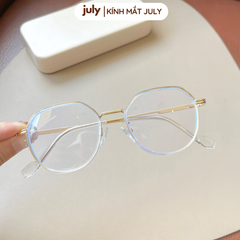 Gọng kính cận nữ đa giác khung kim loại phong cách trẻ trung dễ đeo hợp với nhiều dáng mặt 8609