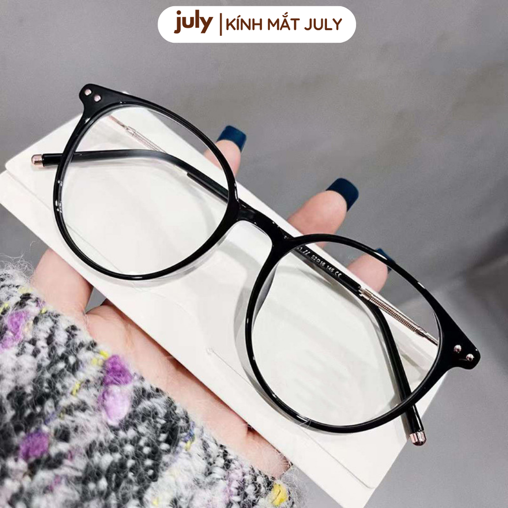 Gọng kính cận nữ mắt tròn kim loại bọc nhựa phong cách Hàn Quốc dễ đeo hợp với nhiều dáng mặt 8610
