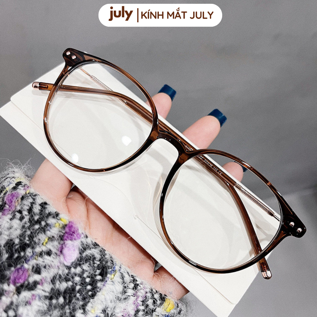 Gọng kính cận nữ mắt tròn kim loại bọc nhựa phong cách Hàn Quốc dễ đeo hợp với nhiều dáng mặt 8610