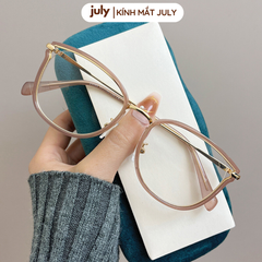 Gọng kính cận nữ mắt mèo dáng vuông kim loại bọc nhựa basic dễ đeo hợp với nhiều dáng mặt 8611