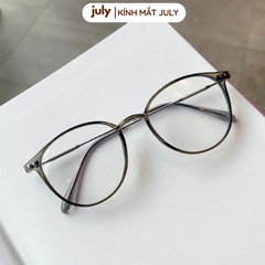 Gọng kính cận nữ mắt tròn kính Khánh Vy kim loại phong cách Hàn Quốc dễ đeo hợp nhiều dáng mặt 8612