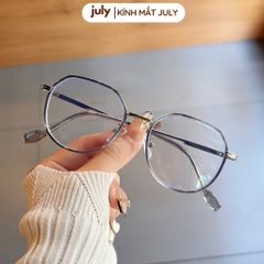 Gọng kính cận nữ đa giác khung kim loại phong cách trẻ trung dễ đeo hợp với nhiều dáng mặt 8609