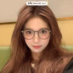 Gọng kính cận nữ dáng oval thiên vuông khung nhựa phối kim loại nhẹ, phong cách Hàn Quốc dễ đeo 8603