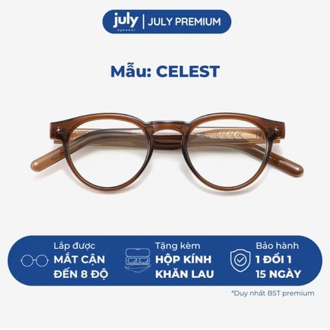 Gọng Kính Cận Nam Nữ Cao Cấp CELEST Form tròn cốt kim loại chắc chắn hợp cả mặt nhỏ July Eyewear