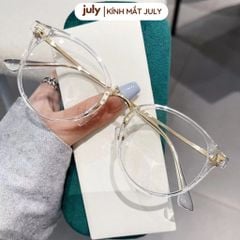 Gọng kính cận nữ form tròn kim loại phối nhựa TR90 phong cách trẻ trung, tri thức Kính mắt July 8635