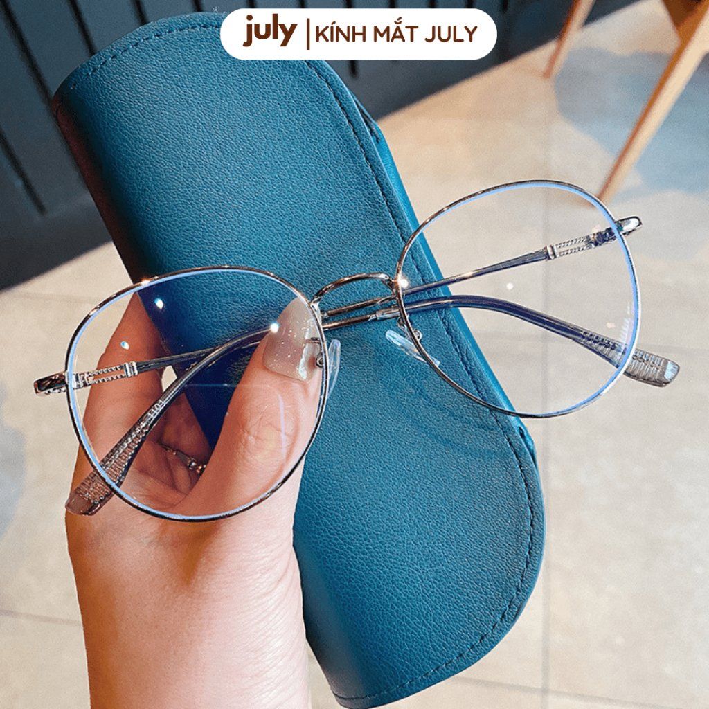 Gọng kính cận nữ dáng oval tròn kim loại mảnh chắc chắn, thời trang dễ đeo hợp nhiều dáng mặt 8606