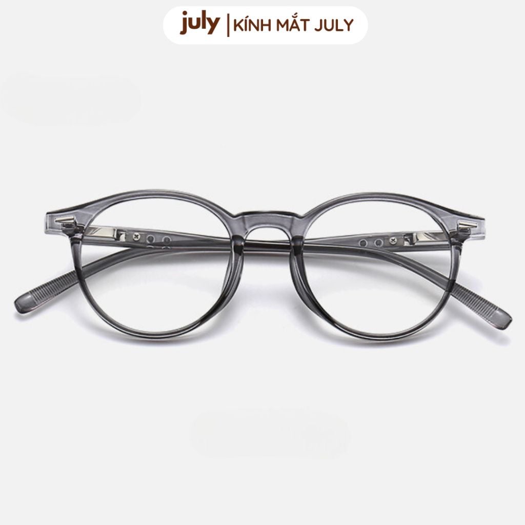 Gọng kính cận nam nữ dáng tròn nhựa cao cấp lõi kim loại unisex hợp nhiều dáng mặt 8613