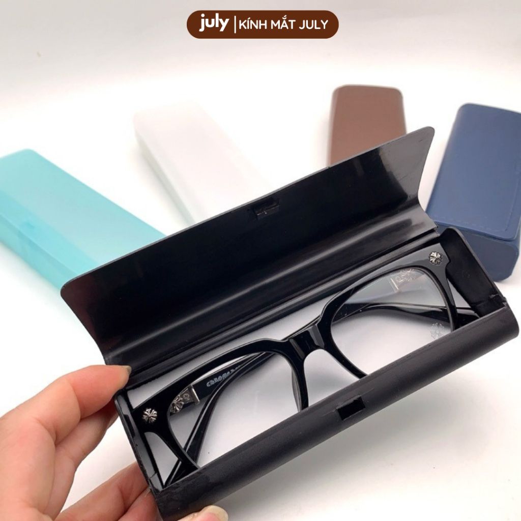 Hộp đựng kính cận nhựa dẻo dáng vuông trơn July Eyewear - PK.HOP