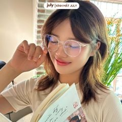 Gọng kính cận nữ mắt tròn kim loại bọc nhựa phong cách Hàn Quốc dễ đeo hợp với nhiều dáng mặt 8610