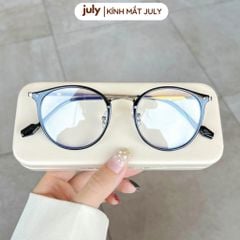 Gọng kính cận nữ oval kim loại phối nhựa phong cách Hàn Quốc dễ đeo hợp với nhiều dáng mặt 8608
