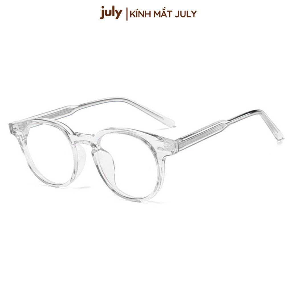 Gọng kính cận nam nữ form tròn cốt kim loại dễ đeo hợp nhiều dáng mặt - Kính Mắt July 8629