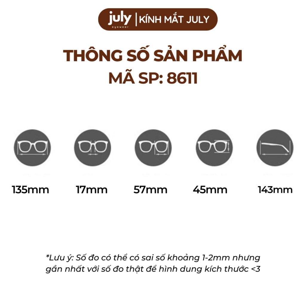 Gọng kính cận nữ mắt mèo dáng vuông kim loại bọc nhựa basic dễ đeo hợp với nhiều dáng mặt 8611