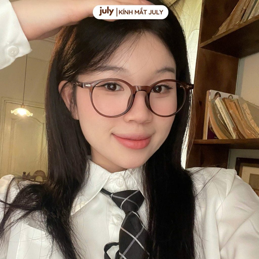 Gọng kính cận nam nữ dáng tròn nhựa cao cấp lõi kim loại unisex hợp nhiều dáng mặt 8613