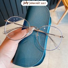 Gọng kính cận nữ dáng oval tròn kim loại mảnh chắc chắn, thời trang dễ đeo hợp nhiều dáng mặt 8606