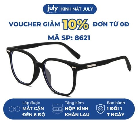Gọng kính cận nam nữ unisex form vuông to phong cách trẻ trung chất liệu TR90 chắc chắn, bền bỉ 8621