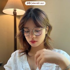 Gọng kính cận nữ đa giác khung kim loại phong cách trẻ trung dễ đeo hợp với nhiều dáng mặt 8609