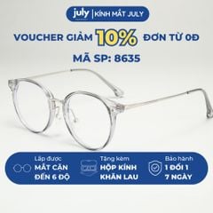 Gọng kính cận nữ form tròn kim loại phối nhựa TR90 phong cách trẻ trung, tri thức Kính mắt July 8635