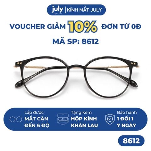 Gọng kính cận nữ mắt tròn kính Khánh Vy kim loại phong cách Hàn Quốc dễ đeo hợp nhiều dáng mặt 8612