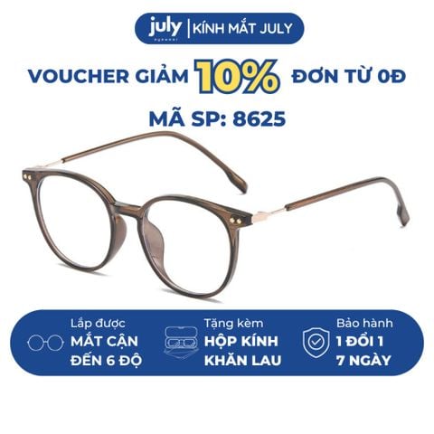 Gọng kính cận nữ form tròn cốt kim loại hợp mọi dáng mặt - Kính Mắt July 8625