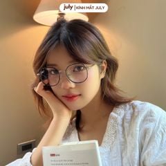 Gọng kính cận nữ đa giác khung kim loại phong cách trẻ trung dễ đeo hợp với nhiều dáng mặt 8609