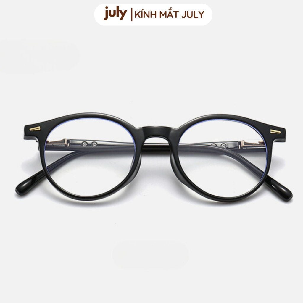 Gọng kính cận nam nữ dáng tròn nhựa cao cấp lõi kim loại unisex hợp nhiều dáng mặt 8613