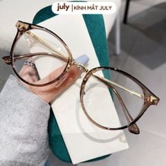 Gọng kính cận nữ form tròn kim loại phối nhựa TR90 phong cách trẻ trung, tri thức Kính mắt July 8635