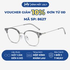 Gọng kính cận nửa viền nam nữ khung kim loại chắc chắn hợp nhiều dáng măt - Kính mắt July 8627