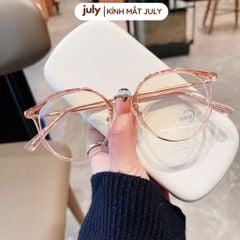 Gọng kính cận nam nữ form tròn vát đa giác Kính mắt July 8634