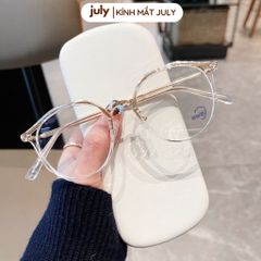 Gọng kính cận nam nữ form tròn vát đa giác Kính mắt July 8634