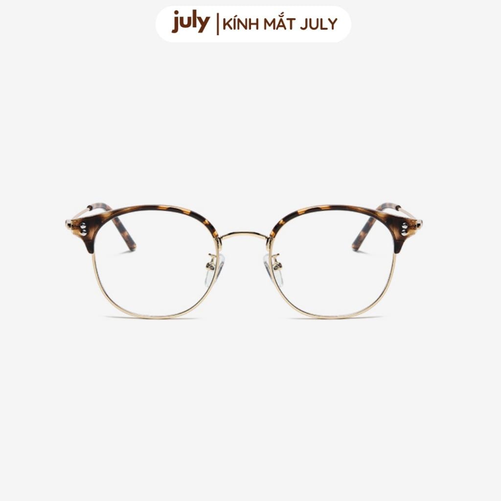 Gọng kính cận nửa viền nam nữ khung kim loại chắc chắn hợp nhiều dáng măt - Kính mắt July 8627